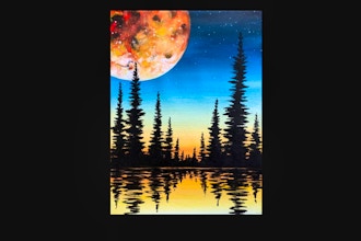 Paint Nite: Full Moon Forest Silhouette